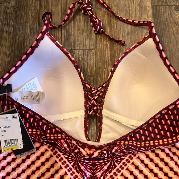 NWT Kenneth Cole Push Up Tummy Toner Tankini Swim Top M Medium Shape Enhancing - Picture 7 of 14